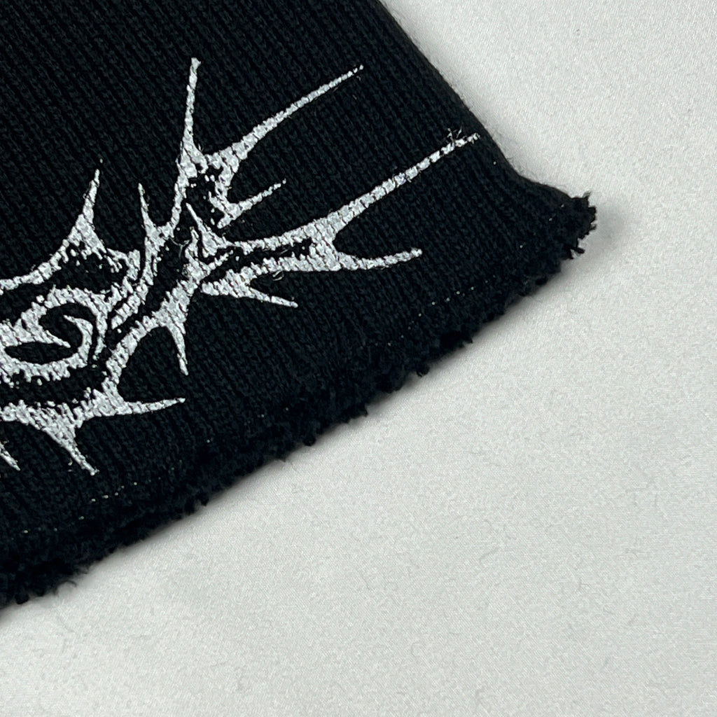 Punctured Beanie — Heavyweight Acrylic Knit (Rough Edge Finish)