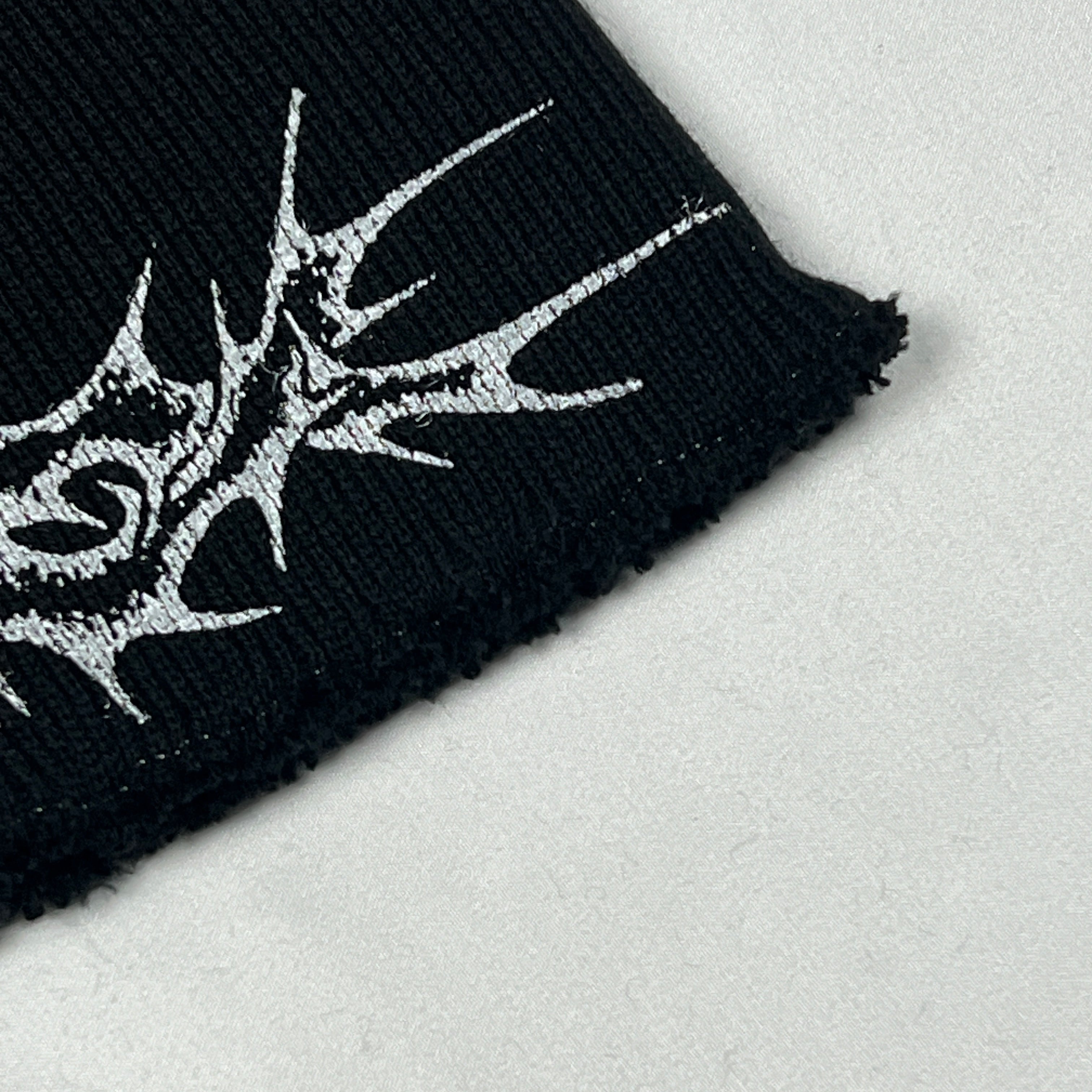 Punctured Beanie — Heavyweight Acrylic Knit (Rough Edge Finish)