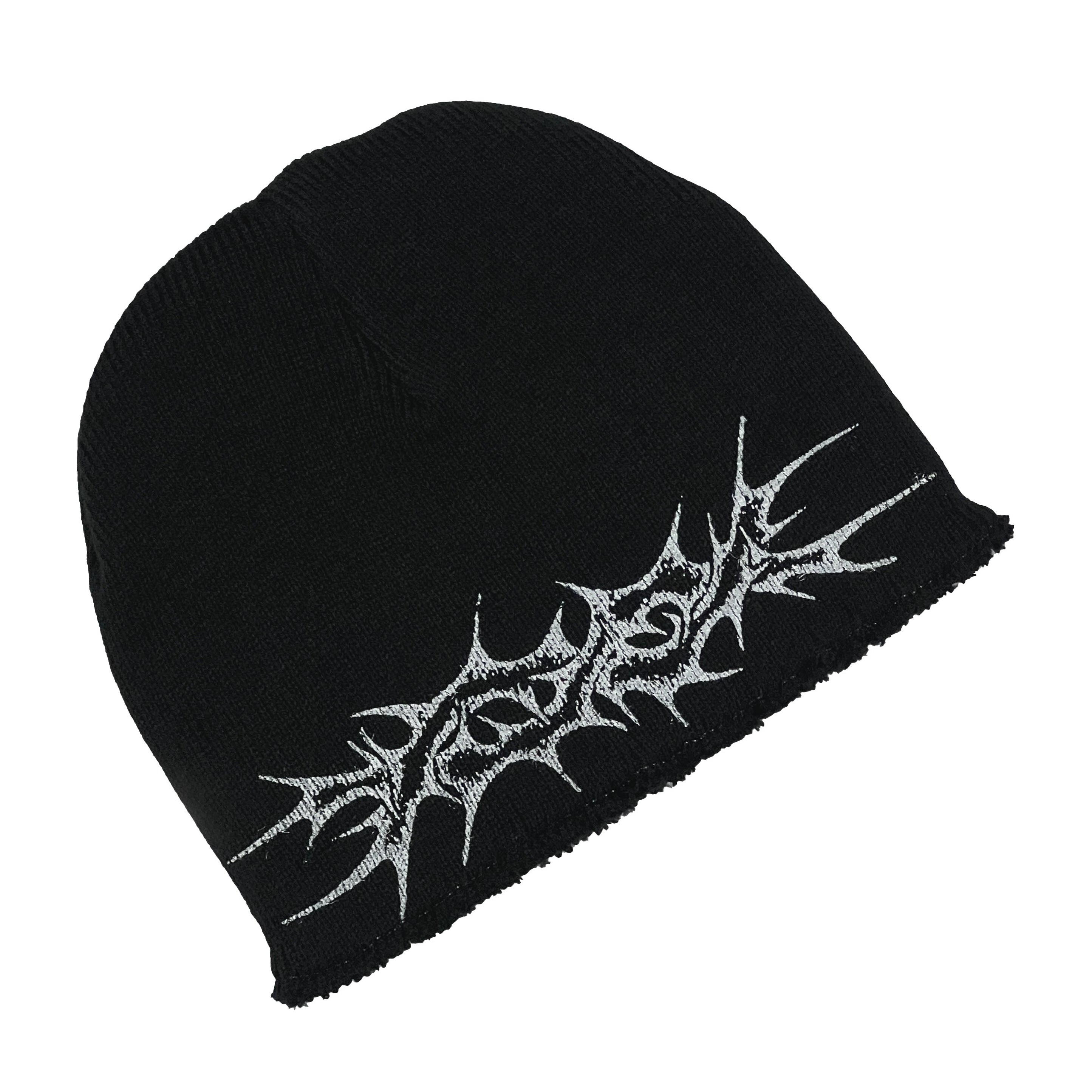 Punctured Beanie — Heavyweight Acrylic Knit (Rough Edge Finish)