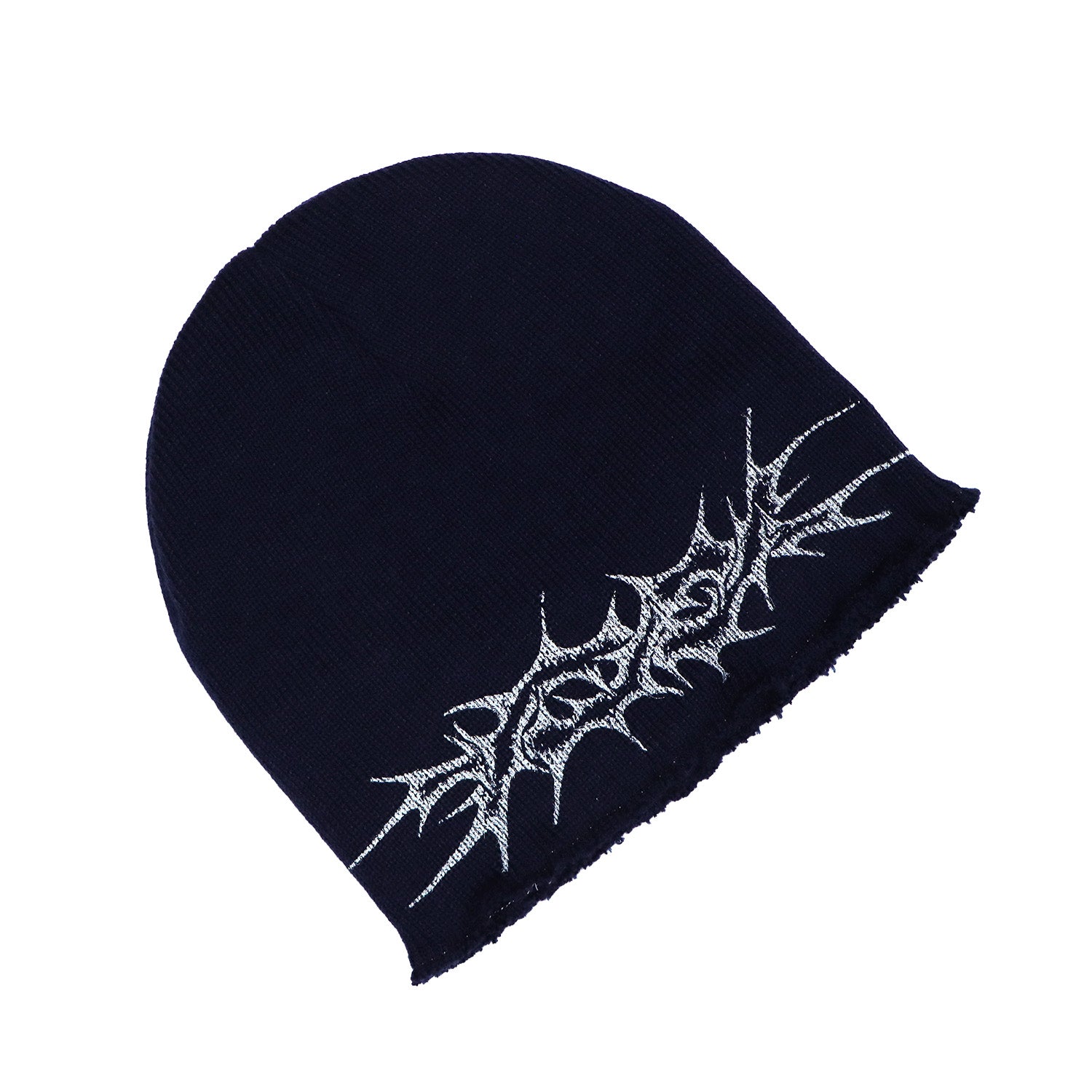 Punctured Beanie — Heavyweight Acrylic Knit (Rough Edge Finish)