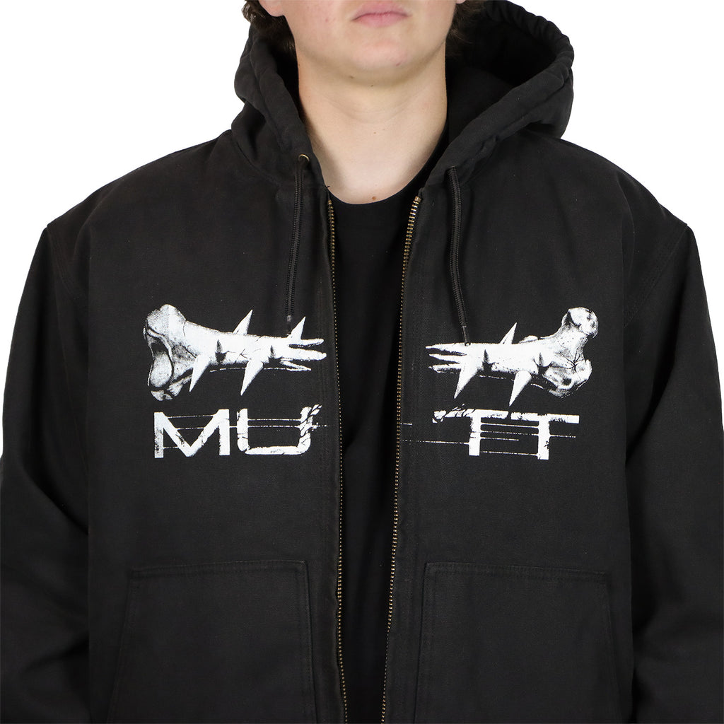 Snapped Work Jacket close-up duck cloth texture - enzyme washed