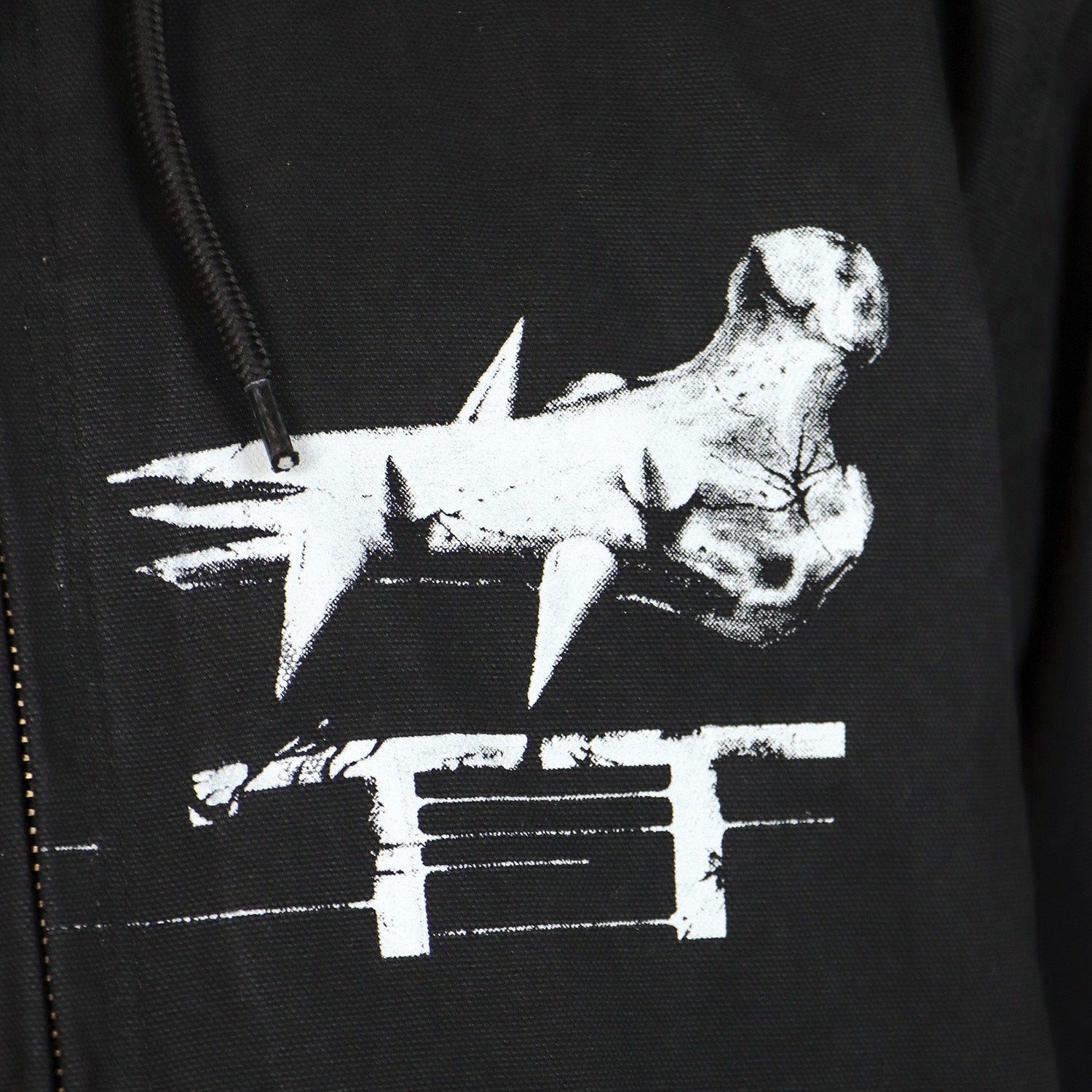 Snapped Work Jacket close-up duck cloth texture - enzyme washed